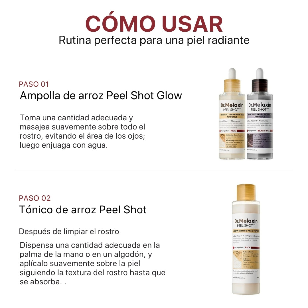 Dr. Melaxin Peel Shot | Combo Arroz Blanco